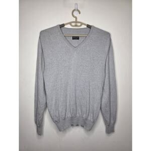 Allen Edmonds grey merino wool long sleeve v-neck sweater - XXL / 2XL